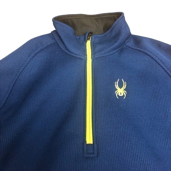 Spyder Men’s Knit Blue Outbound Core 1/4 Zip Pullover Sweatshirt Jacket Mens L - Picture 4 of 12
